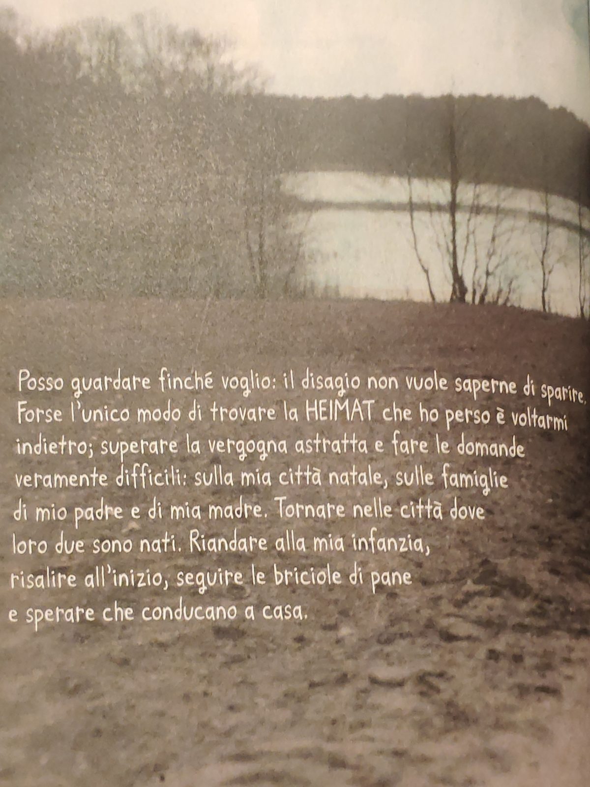 Mio Caro Fumetto - Heimat: un album di famiglia tedesco - Pagina del volume in cui Nora Krug spiega il suo modo di trovare la Heimat.