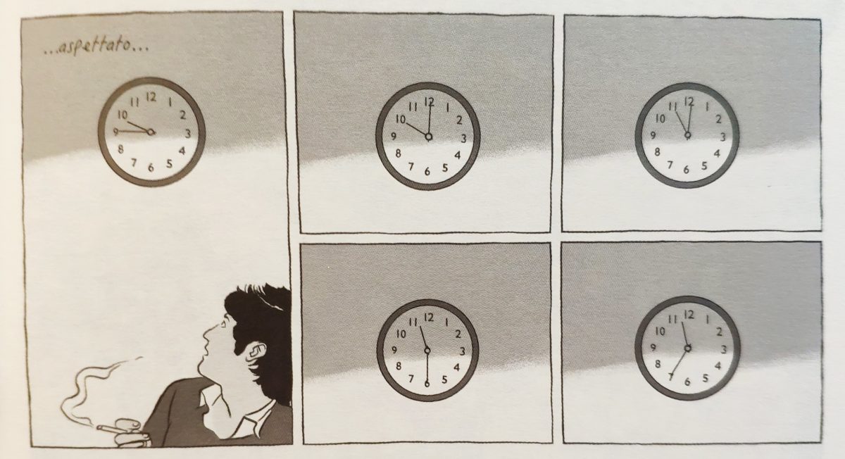 Mio caro fumetto... - Vignetta che raffigura l'attesa dei risultati delle elezioni cilene del 1970 attraverso un orologio con le ore che passano. 