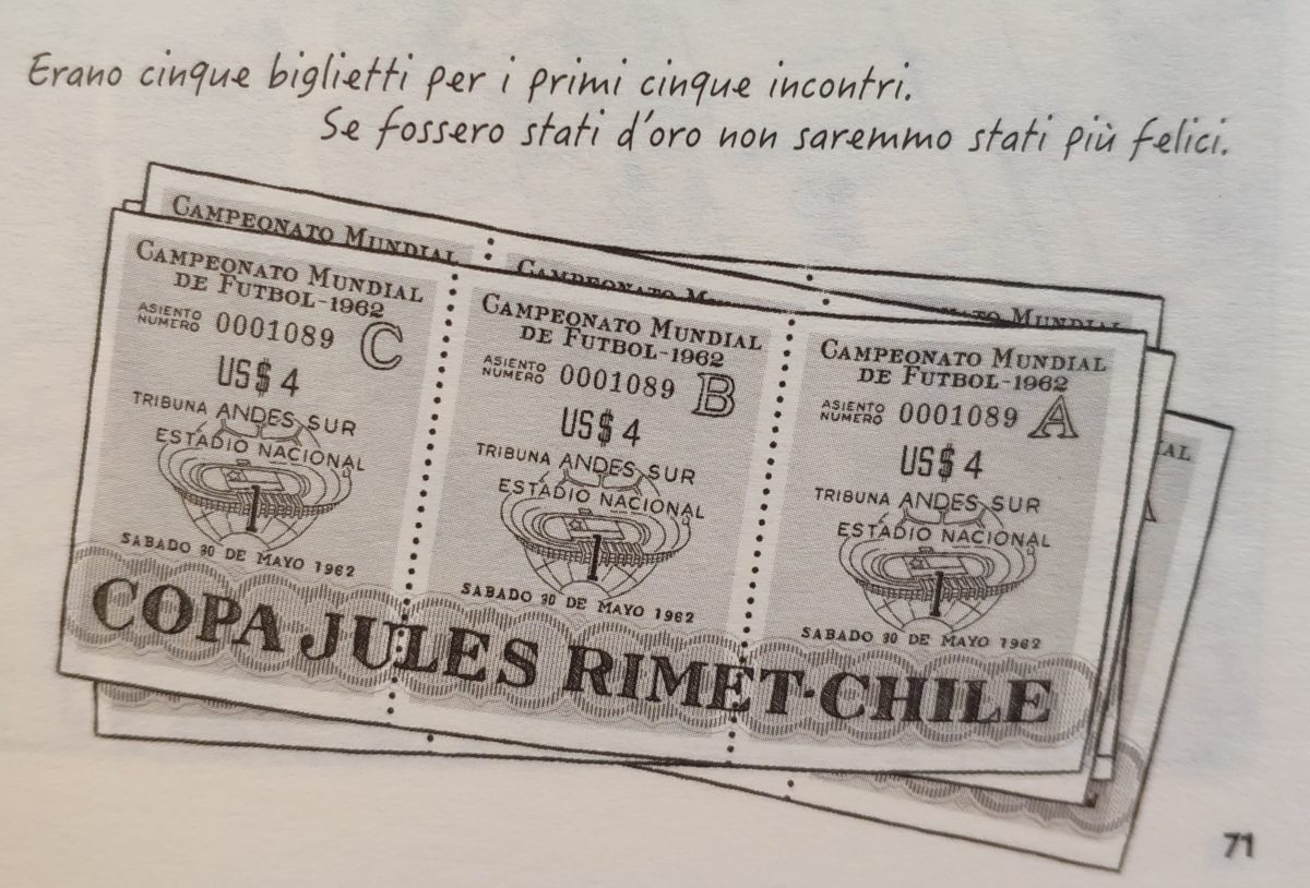 Mio caro fumetto... - Raffigurazione dei biglietti per le partite dei Mondiali di calcio che si disputarono in Cile nel 1962.