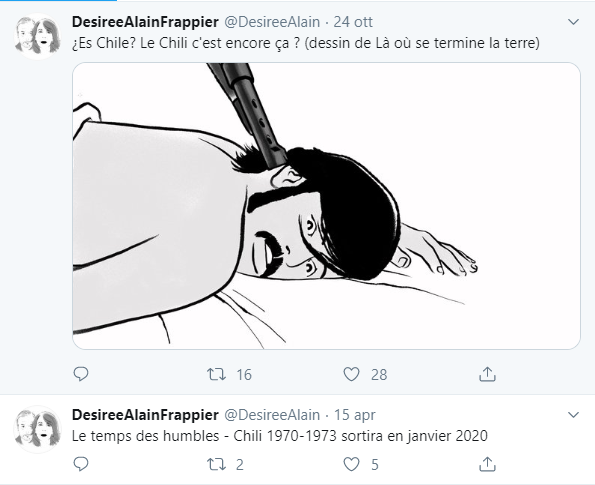 Mio caro fumetto... - Screenshot del tweet con cui  Désirée e Alain Frappier annunciano l'uscita del secondo volume di Là dove finisce la terra