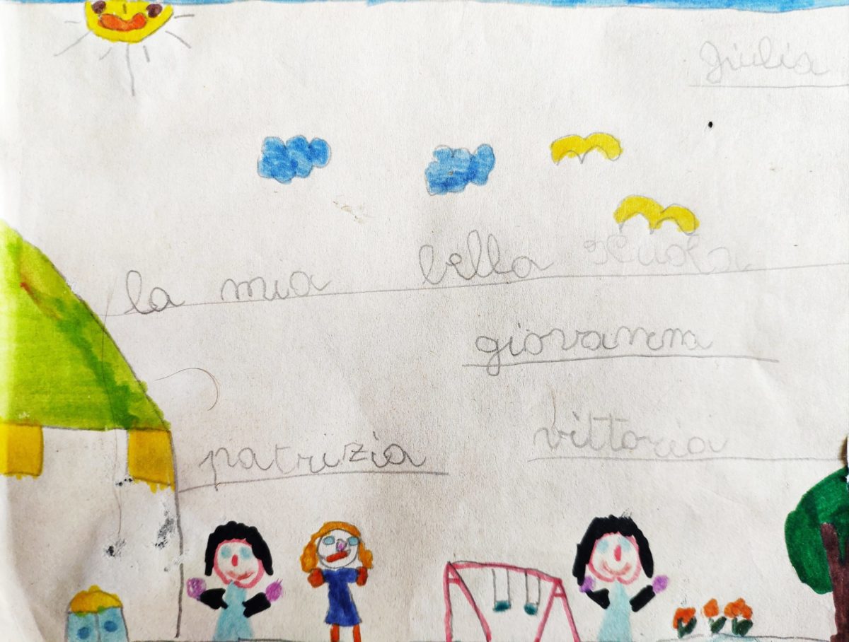 Mio caro fumetto… – Disegno fatto alla Casa del bambino quando ero piccola