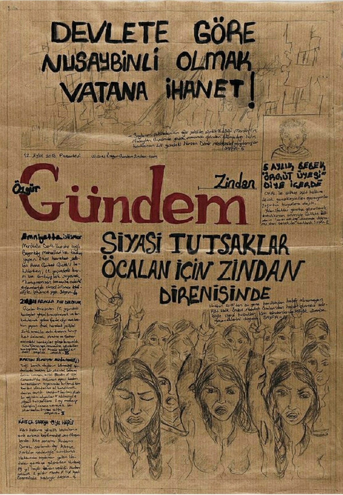 Mio caro fumetto... - Il primo numero del giornale Özgür Gündem Zindan realizzato a Mardin